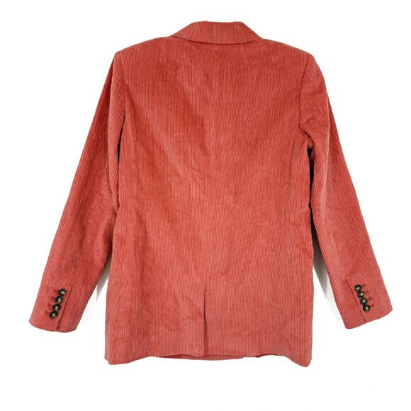 J.CREW Nalya Double Breasted Corduroy Blazer 2 Coral Orange Relaxed NWT B39 - Picture 2 of 5